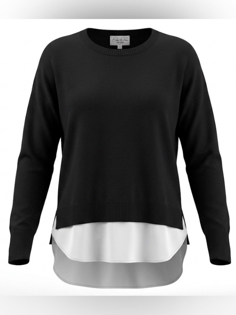 Feel The Piece Terre Jacobs Black Lined Sweater N261-23